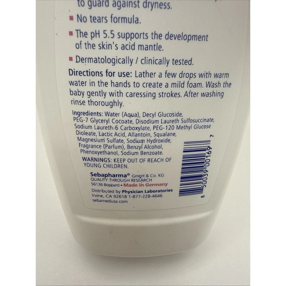 Sebamed Baby Gentle Wash Ph 5.5 With Allantoin 13.5 Fl Oz 400 mL Delicate Skin
